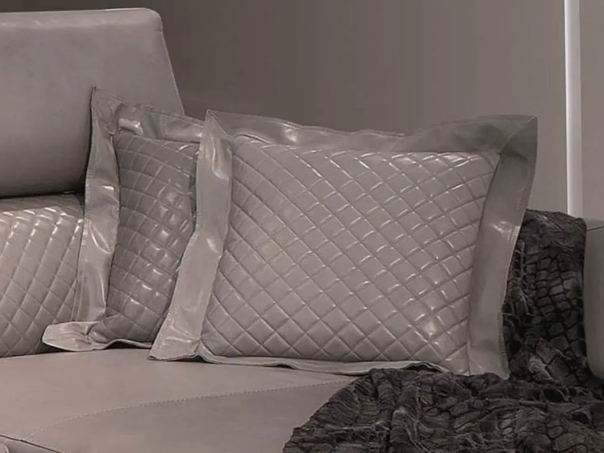 Gray quilted cushion