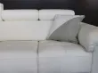 Cushion in white and gray leather