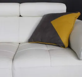 Gray and yellow cushion