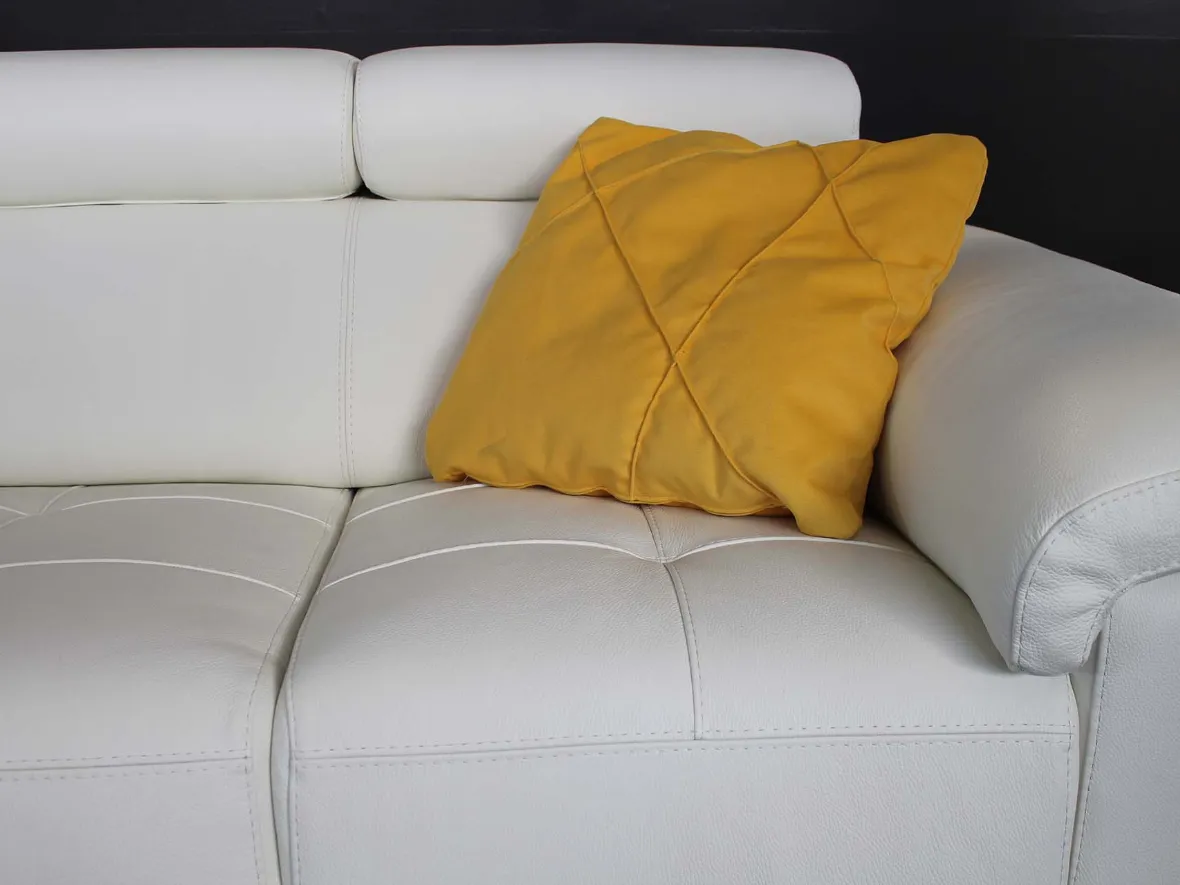 Yellow leather cushion
